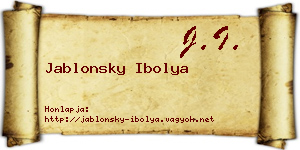 Jablonsky Ibolya névjegykártya