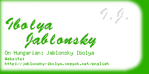 ibolya jablonsky business card